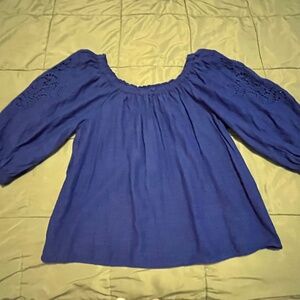 Knox Rose blue off the shoulder blouse